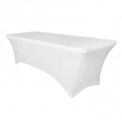 6FT TABLE WHITE SPANDEX LINEN