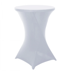 WHITE SPANDEX COCKTAIL TABLE COVERS